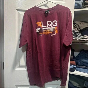 LRG Burgundy Red Graphic T-Shirt Men’s 2XL Comfortable Cotton Casual Streetwear
